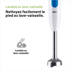 Pied mixeur BRAUN MQ20.236M - Moteur 600 W - 2 vitesses - Systeme