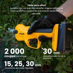 Sécateur - STIGA - SC 100e kit - Batterie 20V - 500W