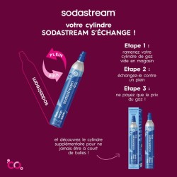 Recharge Gaz SODASTREAM - Systeme original a viser - Jusqu'a 60L d'eau gazéifier