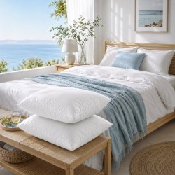 Lot de 2 Oreillers - BLANREVE - Spécial Transpiration - 60 x 60 cm - Blanc