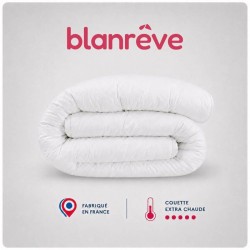 Couette Extra Chaude Microfibre - BLANREVE - 240 x 260 cm - Blanc