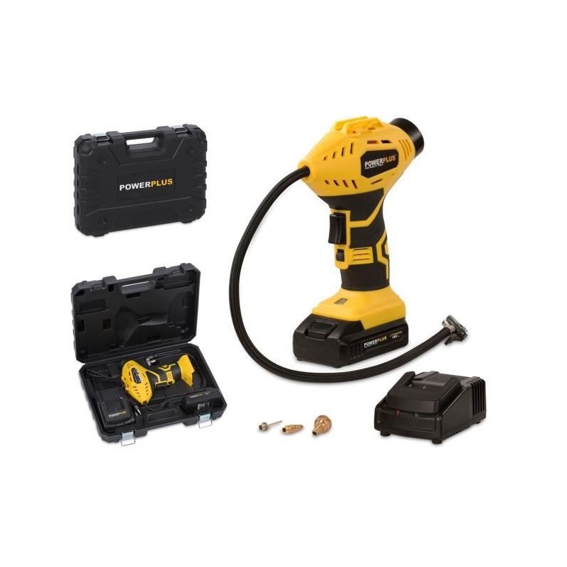 Compresseur/Gonfleur d'air portable sans fil 18V - POWERPLUS - Pompe à air - ...
