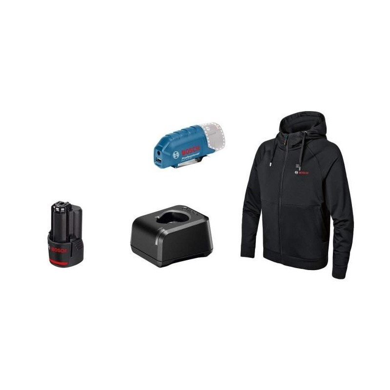 Veste chauffante Bosch Professional GHH 12+18V XA taille S avec batterie 12V ...