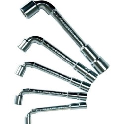 Coffret de 5 clés a pipe débouchées FACOM - 76.J5PB - 12 pans x 6 pans - Ouve...
