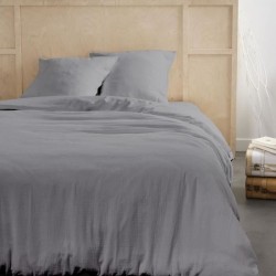 Parure de lit - TODAY - 123326 - 2 personnes - 260x240cm - Gaze de coton unie...
