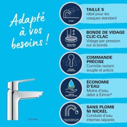 Mitigeur monocommande Lavabo GROHE Start - Taille S - limiteur de température...