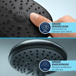 Ensemble de douche avec pommeau 2 jets, barre et flexible - GROHE Vitalio Com...