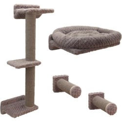 Mur d'escalade pour chats - KERBL - MONTE ALPI - 8 pièces - Gris - Tour d'esc...
