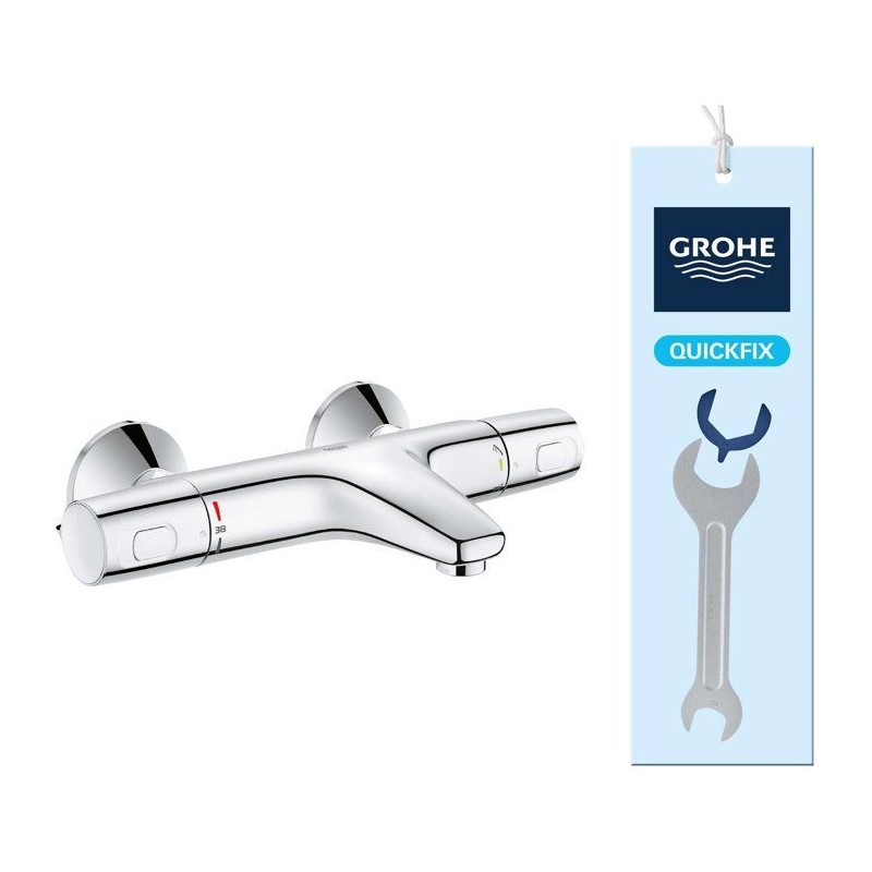 GROHE Mitigeur thermostatique Bain / Douche Precision Trend, protection anti-...
