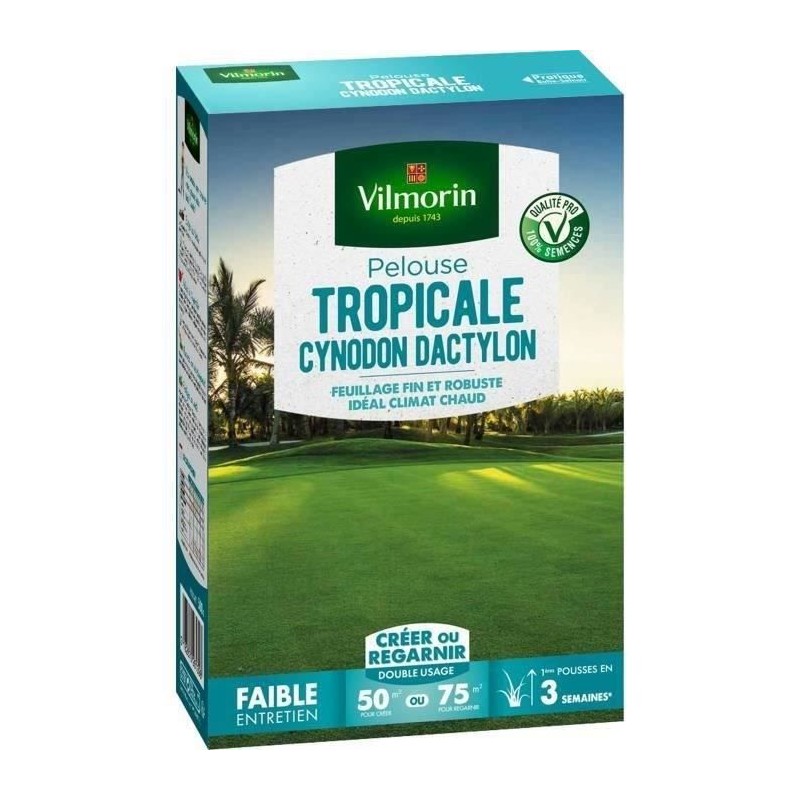 VILMORIN Semences de gazon bord de mer Les Tropicales Cynodon Dactylon - 500 g