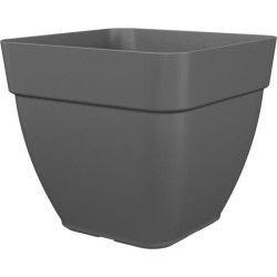 Pot de fleur CAPRI CAMPANA - Plastique - Anthracite - Carré - L 36,5 x P 33,5...