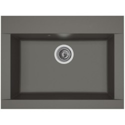 STRADOUR Evier cuisine a encastrer 1 bac sans égouttoir Hexo - Résine - 66 x ...