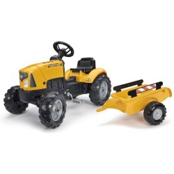 Tracteur a pédales FALK SuperBuilder - capot ouvrant et remorque - pour enfan...