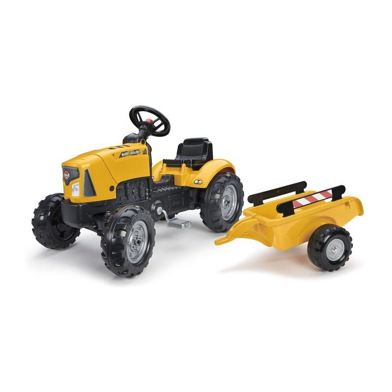 Tracteur a pédales FALK SuperBuilder - capot ouvrant et remorque - pour enfan...