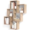 FMD Etagere Murale avec 8 Compartiments Couleur Chene Tablette Salon Rangemen...