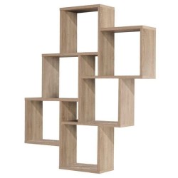 FMD Etagere Murale avec 8 Compartiments Couleur Chene Tablette Salon Rangemen...