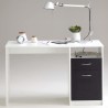 Bureau JACKSON - Décor blanc P/noir - L123 x H76,5 x P50 cm - Fabriqué en All...