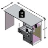 Bureau JACKSON - Décor blanc P/noir - L123 x H76,5 x P50 cm - Fabriqué en All...