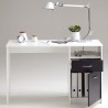Bureau JACKSON - Décor blanc P/noir - L123 x H76,5 x P50 cm - Fabriqué en All...