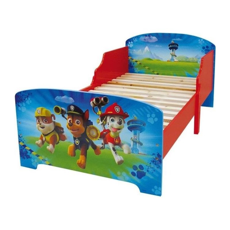 PAT PATROUILLE Lit avec lattes pour enfant 70 x 140 cm