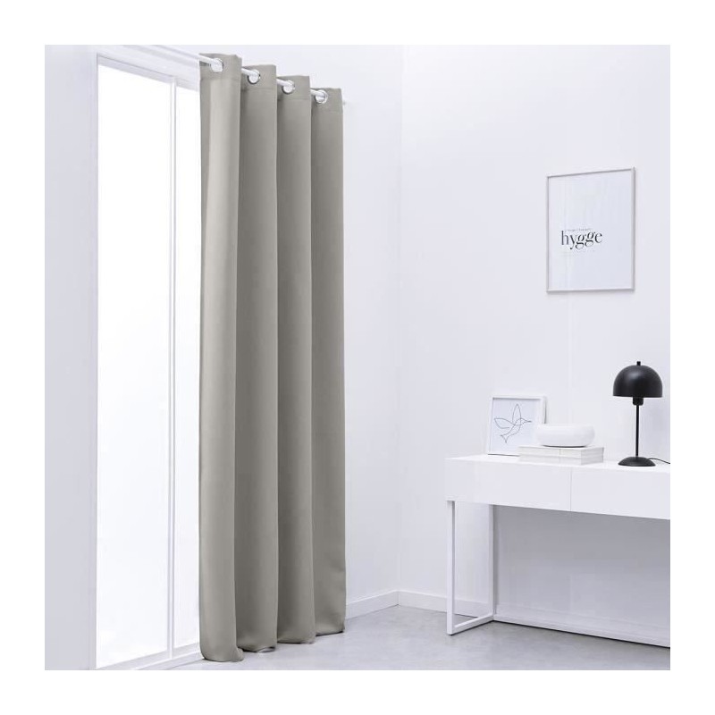 Rideau occultant TODAY a oeillets uni Beige 140x240 cm