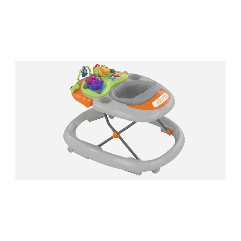 Trotteur Walky Talky Grey - Sons et Lumieres - 4 roues - 6 freins -