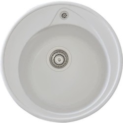 STRADOUR Evier a encastrer RONDA, en SMC BLANC UNI - 17,  1 bac, dim. Ø 49 cm...