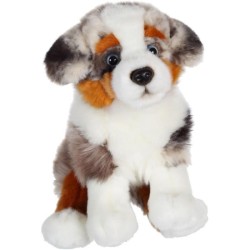 Gipsy Toys - Chien Berger Australien Assis - 25 cm - Blanc - Marron - Gris - ...