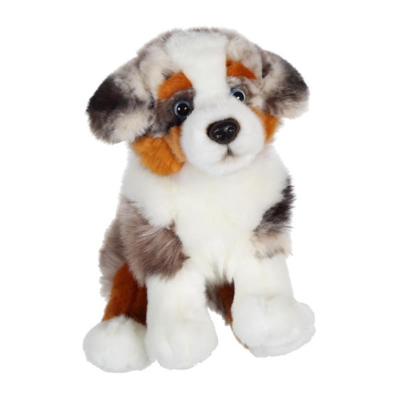 Gipsy Toys - Chien Berger Australien Assis - 25 cm - Blanc - Marron - Gris - ...