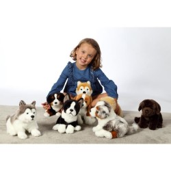 Gipsy Toys - Chien Berger Australien Assis - 25 cm - Blanc - Marron - Gris - ...
