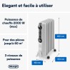DELONGHI TRRS0920 2000 watts Radiateur bain d’huile - 3 niveaux de