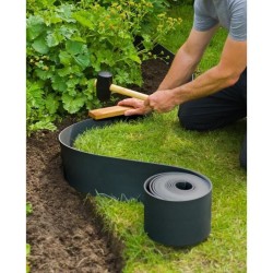Bordure de jardin - NATURE - Noir - PE recyclé, épaisseur 3 mm - H15 cm x 10 ...