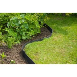 Bordure de jardin - NATURE - Noir - PE recyclé, épaisseur 3 mm - H15 cm x 10 ...