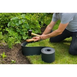 Bordure de jardin - NATURE - Noir - PE recyclé, épaisseur 3 mm - H7,5 cm x 10...