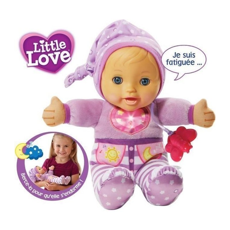VTECH - Little Love - Mon Bébé à Bercer - Poupée Interactive Rose -