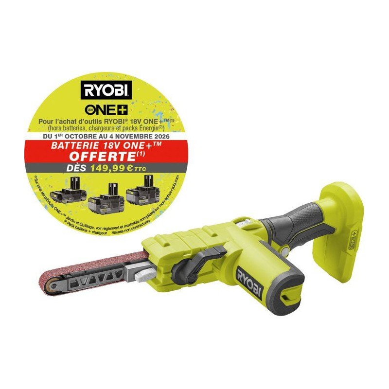 RYOBI - Lime 18V ONE+ - vitesse de la bande 260-630 m/min - bande 13 x 457 mm...