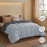 HUDSON - Couette Légere Microfibre - 200gr/m2 - Gris & Argent - 240 x 260 cm