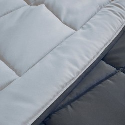 HUDSON - Couette Légere Microfibre - 200gr/m2 - Gris & Argent - 240 x 260 cm
