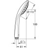 Douchette 1 jet GROHE Vitalio Joy 110 Chromé - Économie d'eau, Double paroi, ...