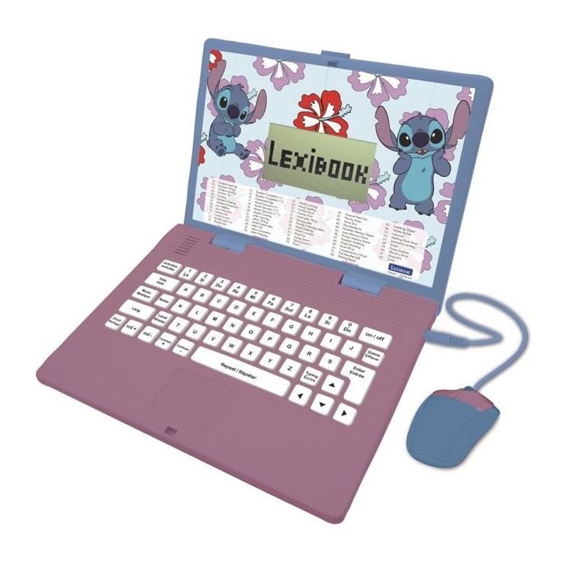 Ordinateur portable éducatif bilingue - Stitch - Lexibook - 124 activités (Fr...