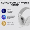 Casque - Sans fil - Logitech - Zone Vibe 100 - Bluetooth - Anti-parasite - Blanc