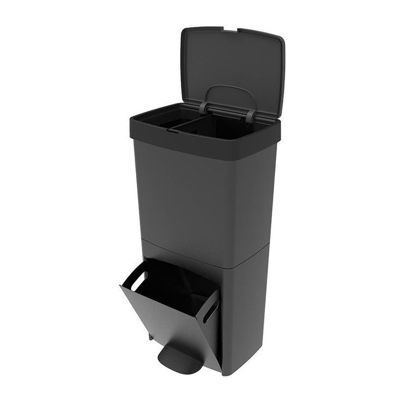 Poubelle de cuisine tri sélectif 70L - PICEA - Double compartiment vertical -...