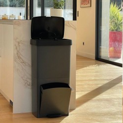Poubelle de cuisine tri sélectif 70L - PICEA - Double compartiment vertical -...