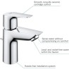 Mitigeur monocommande Lavabo GROHE - Taille S - Métal - Droit - Economie d'ea...