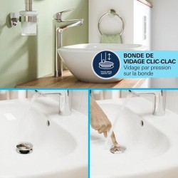 Mitigeur monocommande vasque a poser - GROHE Swift - 24331001 - Chromé - Tail...