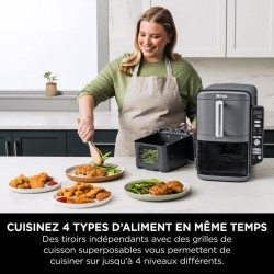 Friteuse sans huile NINJA - Double Stack XL SL400EU - Capacité 9,5L - 6 progr...