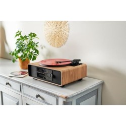 Micro-chaîne Bluetooth avec platine - THOMSON - Noir/Bois - Radio FM/CD/MP3/U...