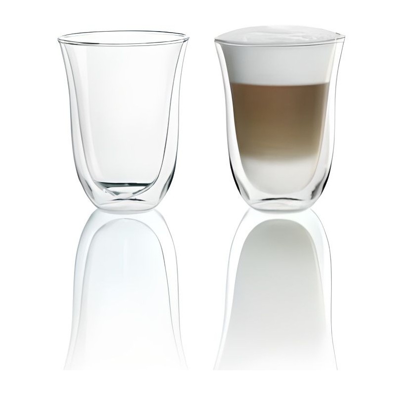 Lot de 2 tasses Latte Macchiato - DELONGHI - Contenance 33 cl - Double parois
