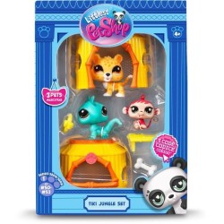 BANDAI - Littlest Pet Shop - Pack Tiki Jungle - 3 animaux et accessoires - BF...