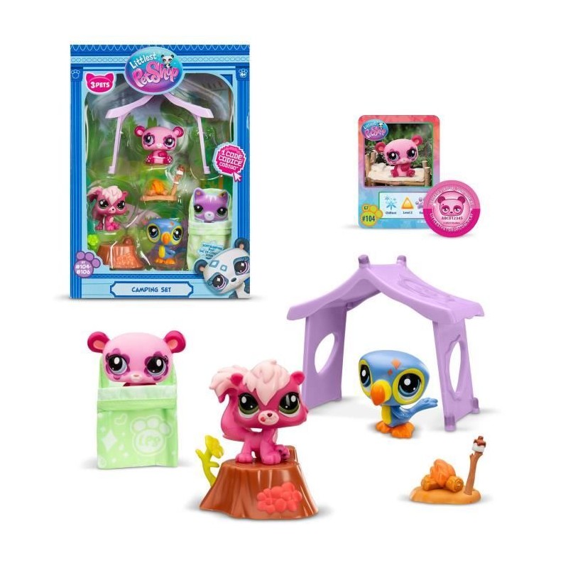 Pack a theme 3 Pets - BANDAI - Littlest Pet Shop Camping - Animaux et accesso...